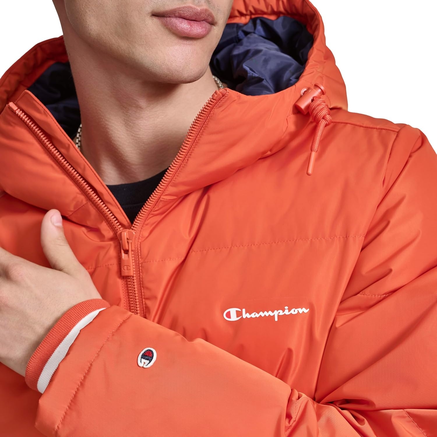 image:imageChampion Mens Quilted Fullzip Hooded Puffer JacketOrange