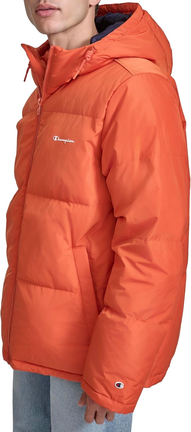 image:imageChampion Mens Quilted Fullzip Hooded Puffer JacketOrange