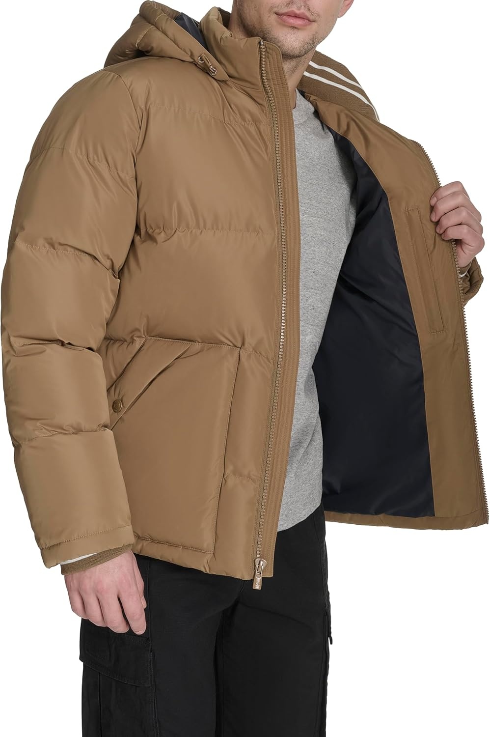 image:imageChampion Mens Quilted Fullzip Hooded Puffer JacketOtter Patch Pocket
