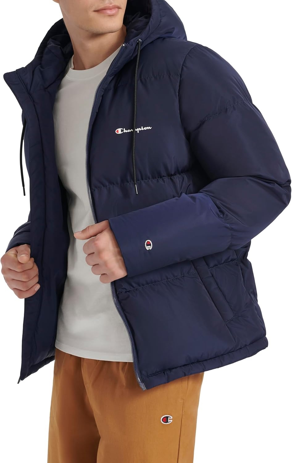 image:imageChampion Mens Quilted Fullzip Hooded Puffer JacketPeacoat