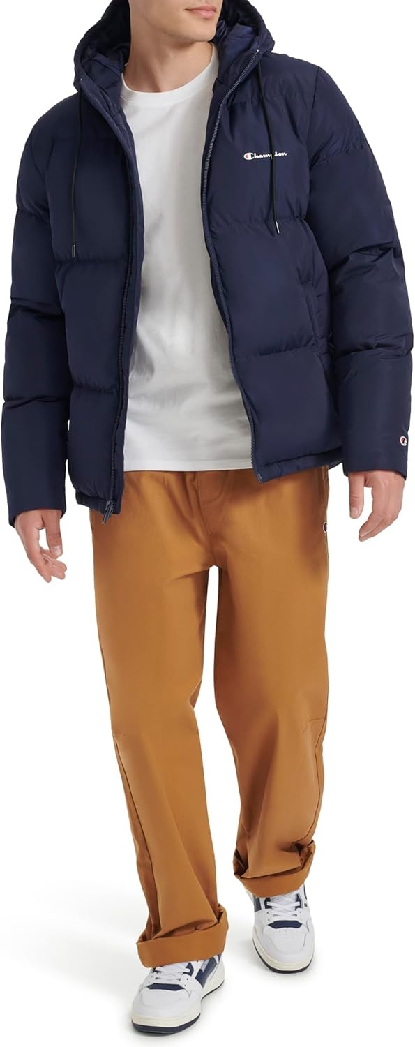 image:imageChampion Mens Quilted Fullzip Hooded Puffer JacketPeacoat
