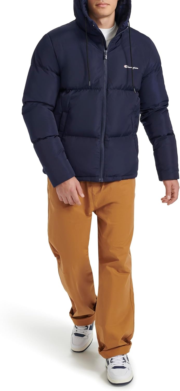 image:imageChampion Mens Quilted Fullzip Hooded Puffer JacketPeacoat