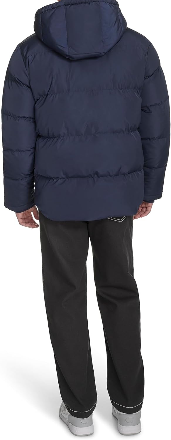 image:imageChampion Mens Quilted Fullzip Hooded Puffer JacketPeacoat Patch Pocket