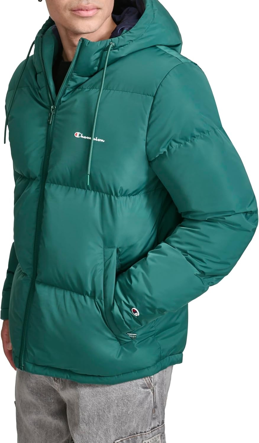 image:imageChampion Mens Quilted Fullzip Hooded Puffer JacketRain Forest