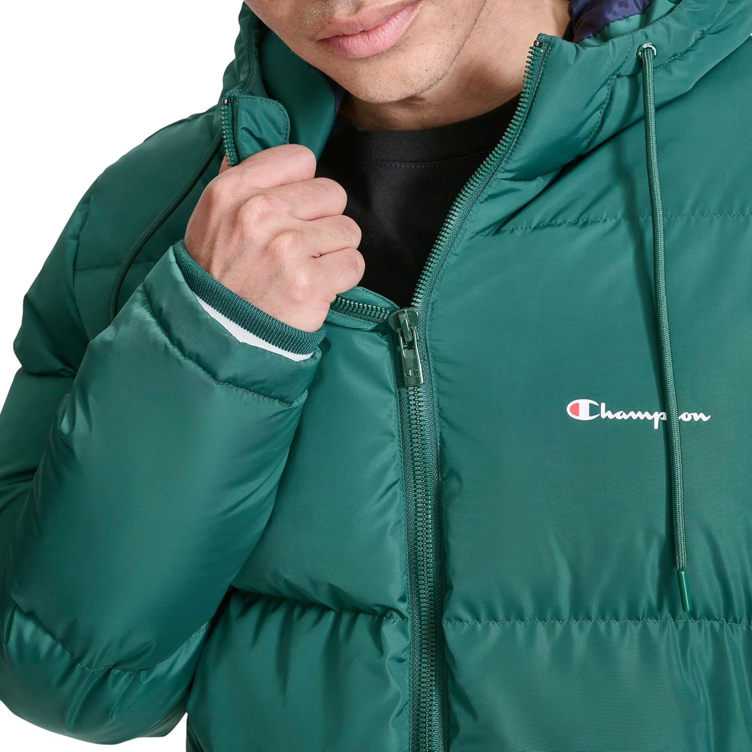 image:imageChampion Mens Quilted Fullzip Hooded Puffer JacketRain Forest