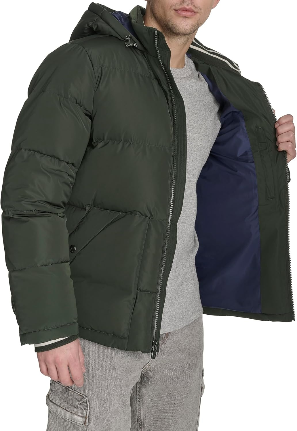 image:imageChampion Mens Quilted Fullzip Hooded Puffer JacketSpruce Patch Pocket