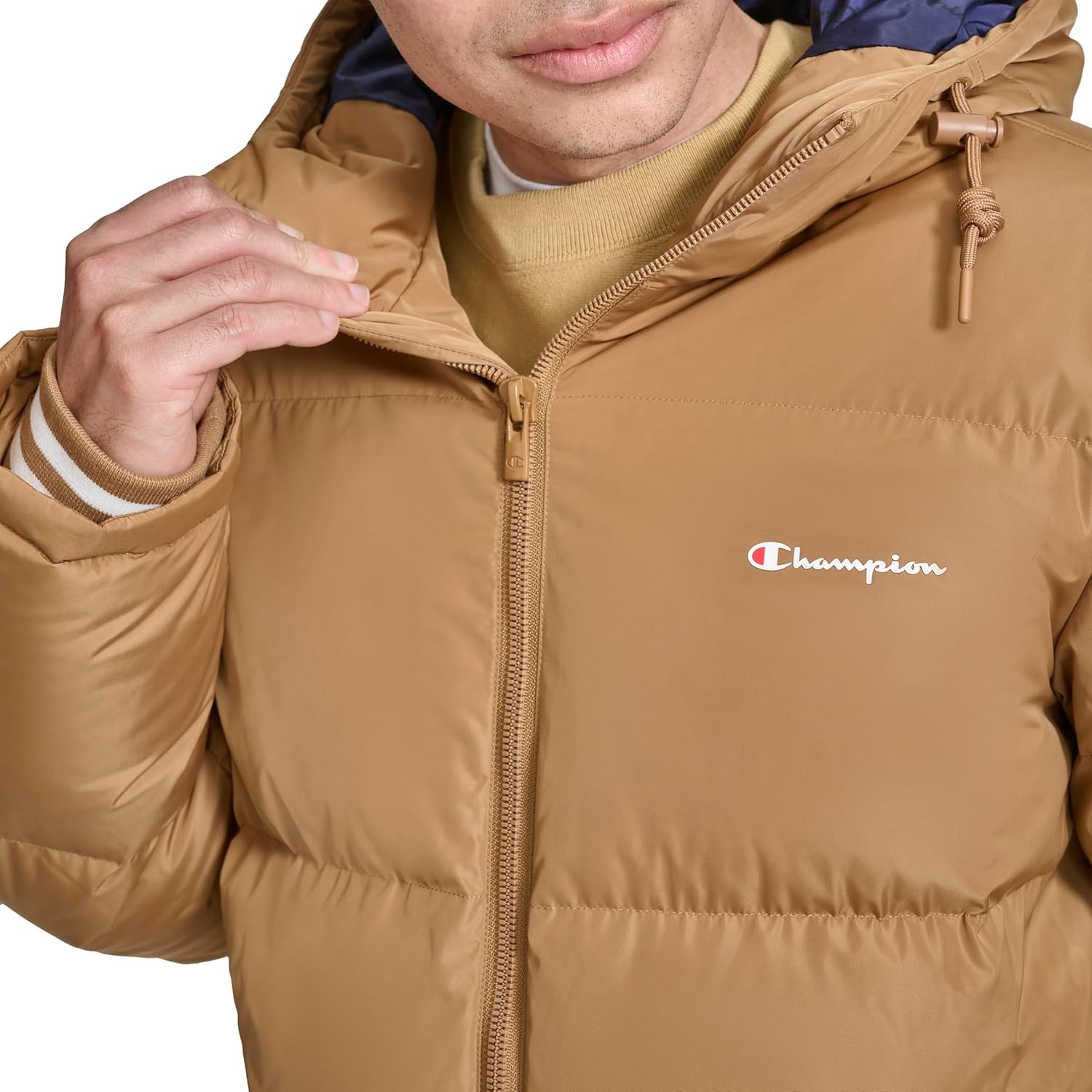 image:imageChampion Mens Quilted Fullzip Hooded Puffer JacketTobacco