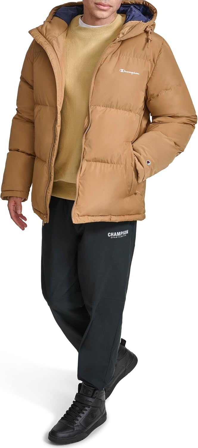 image:imageChampion Mens Quilted Fullzip Hooded Puffer JacketTobacco