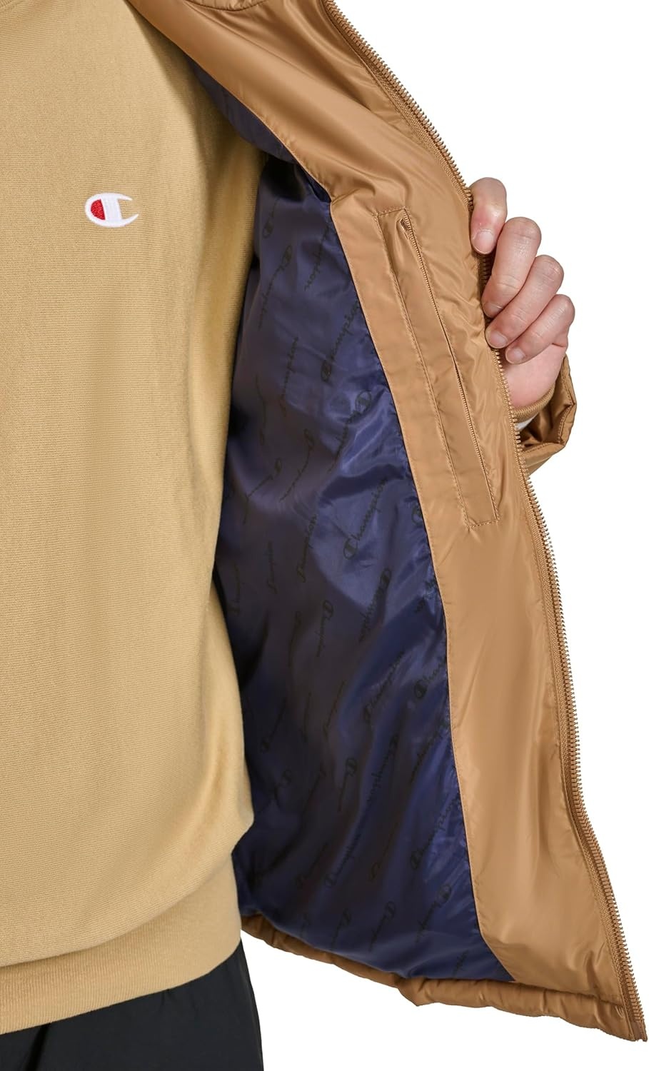 image:imageChampion Mens Quilted Fullzip Hooded Puffer JacketTobacco