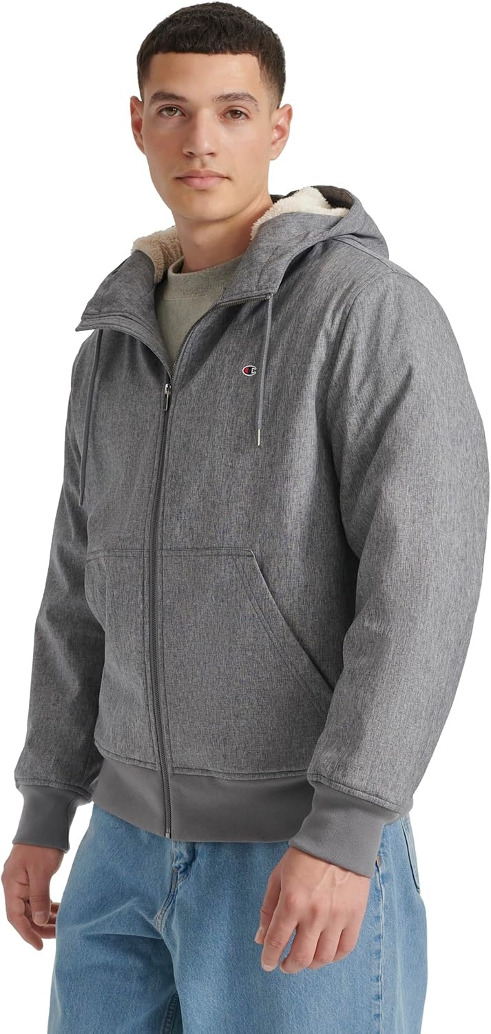image:imageChampion Mens Sherpa Lined HoodieHeather Grey