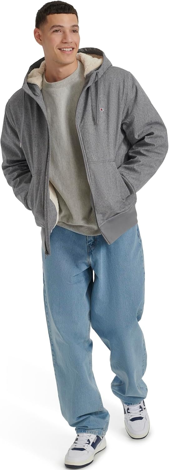 image:imageChampion Mens Sherpa Lined HoodieHeather Grey