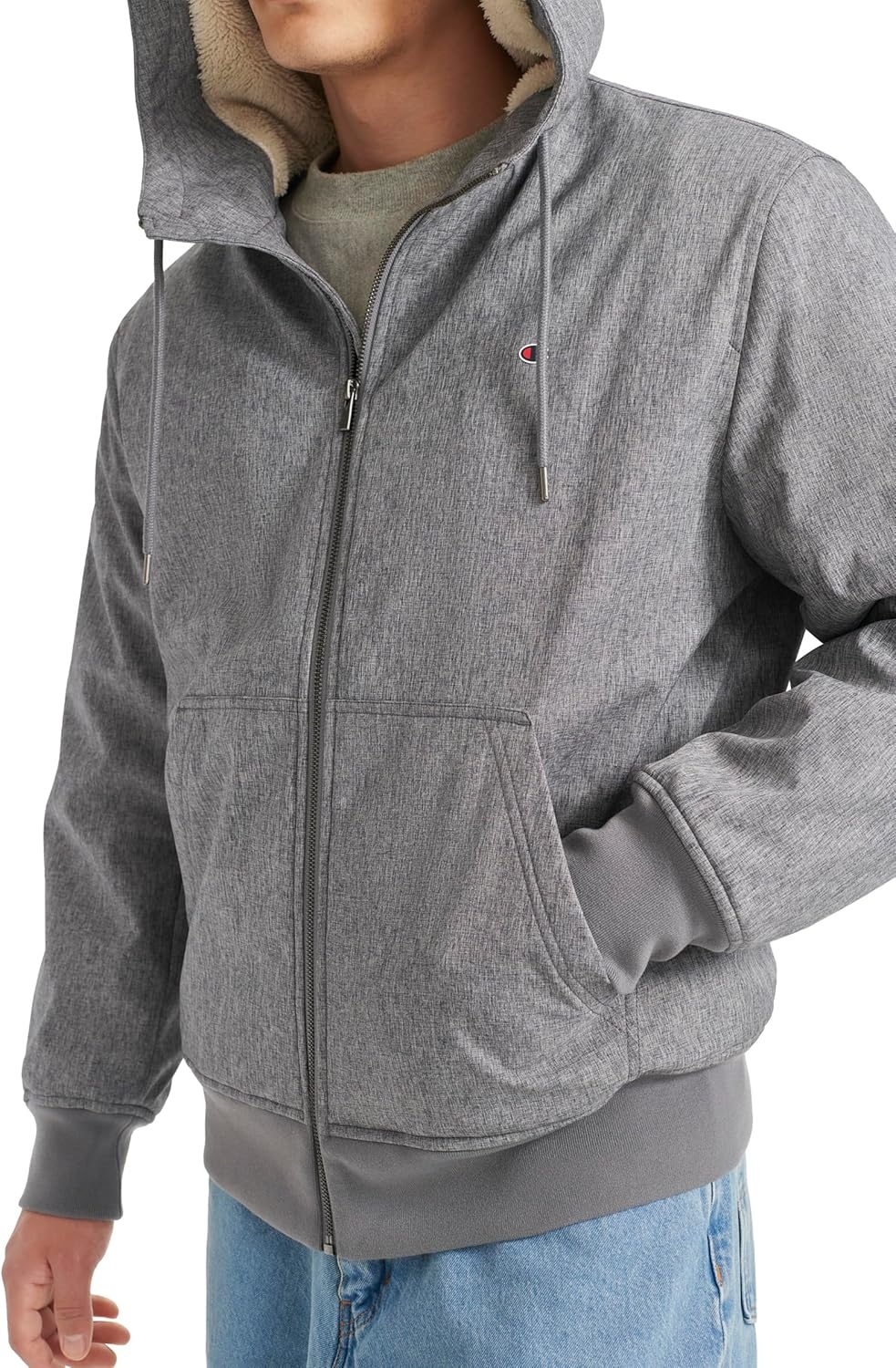image:imageChampion Mens Sherpa Lined HoodieHeather Grey