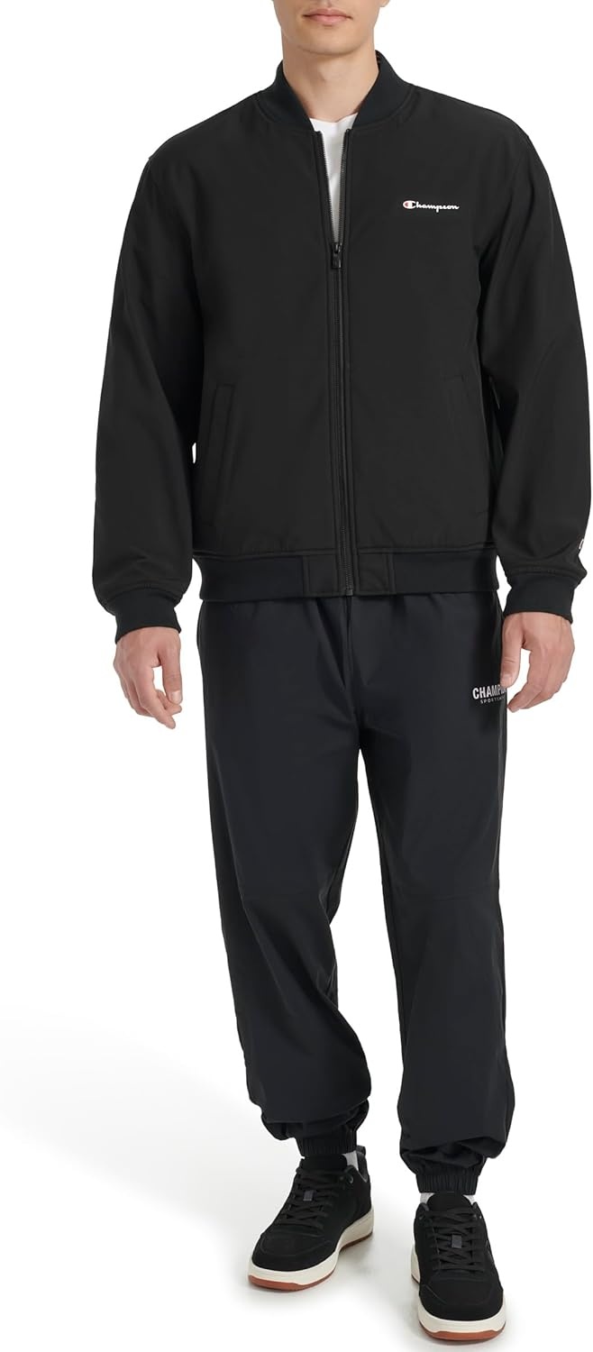 image:imageChampion Mens Soft Shell Sport Bomber Jacket With LogoBlack