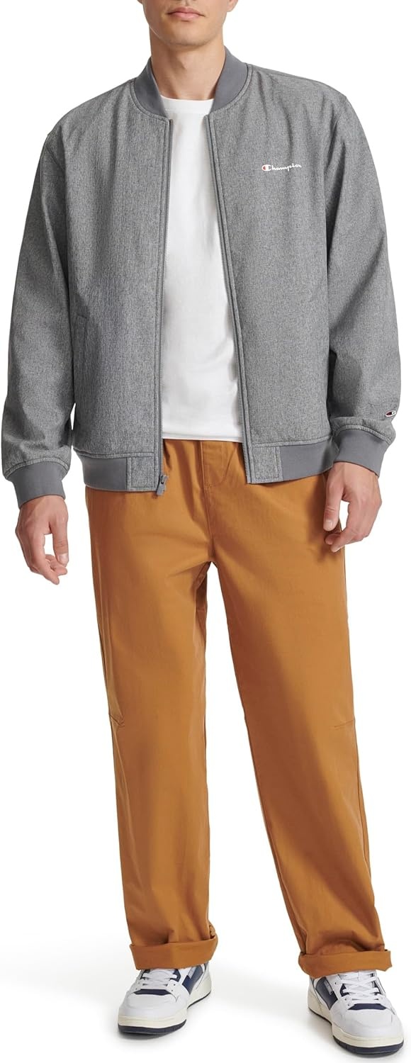 image:imageChampion Mens Soft Shell Sport Bomber Jacket With LogoHeather Grey