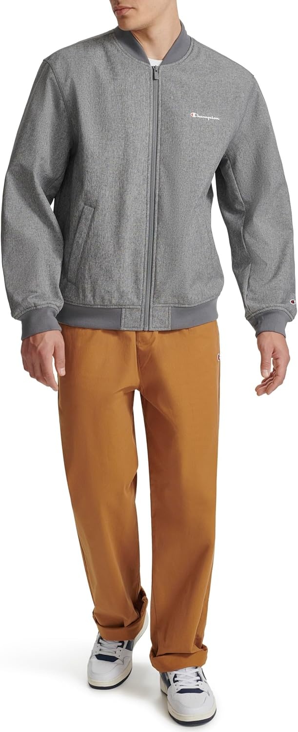 image:imageChampion Mens Soft Shell Sport Bomber Jacket With LogoHeather Grey