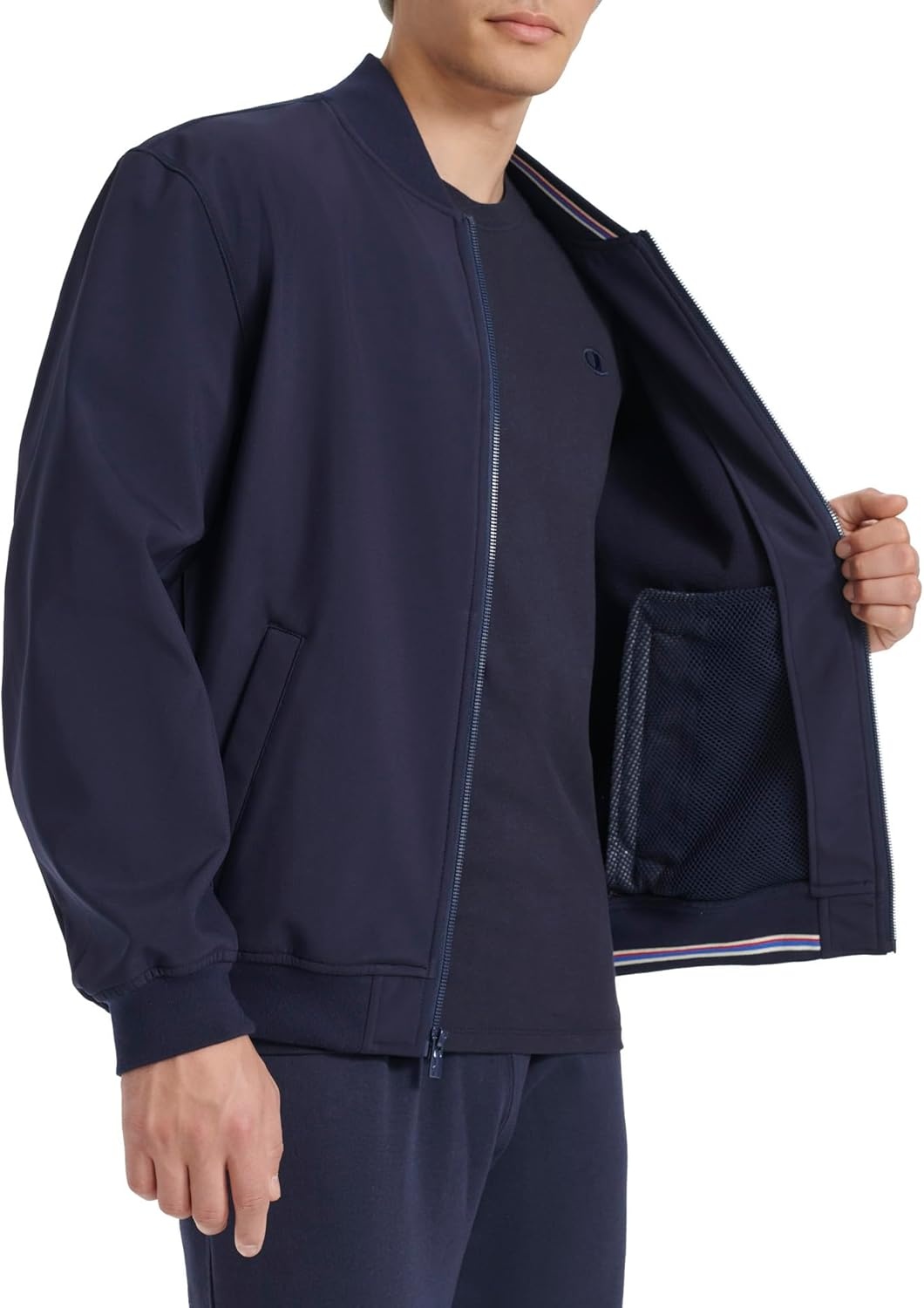 image:imageChampion Mens Soft Shell Sport Bomber Jacket With LogoPeacoat