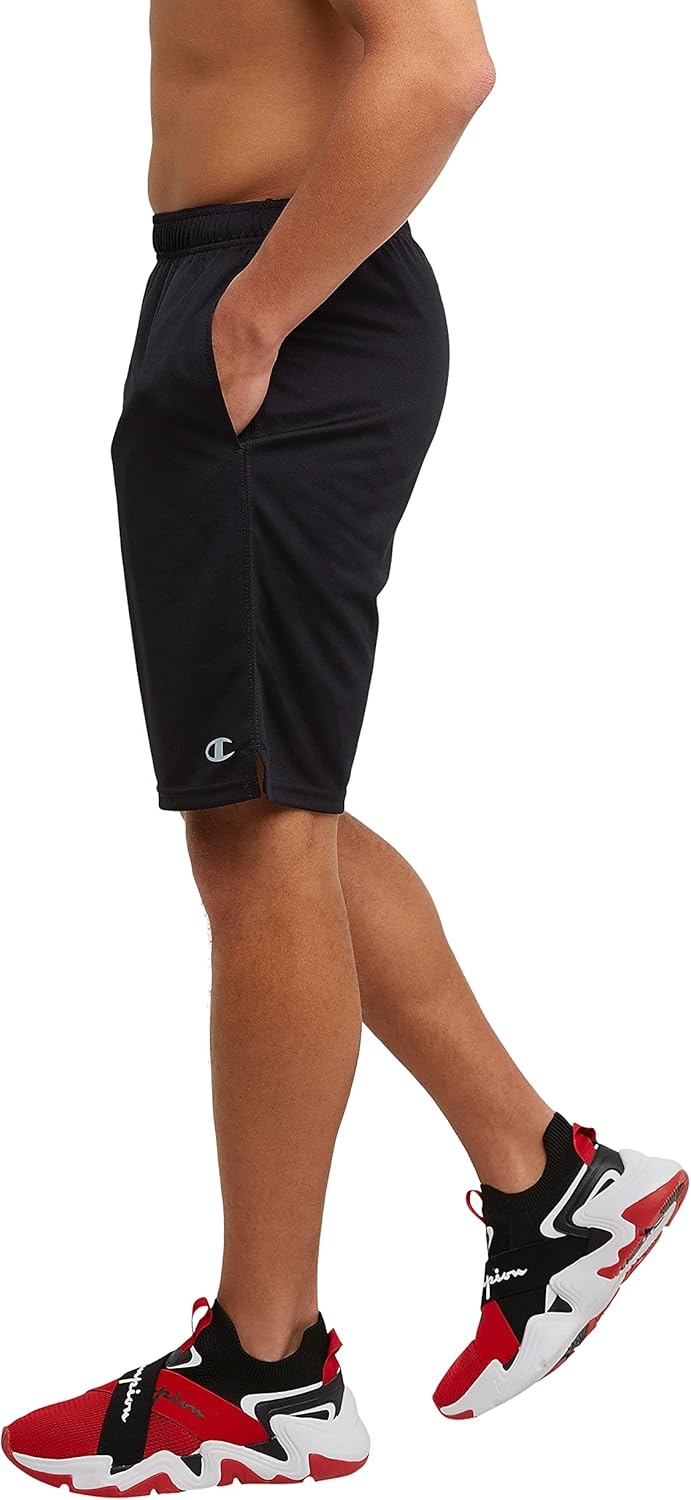 image:imageChampion Mens Sport Shorts Standard Fit 10 Inch Inseam Lightweight Fabric MoistureWickingBlack