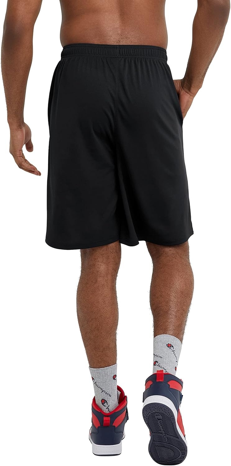 image:imageChampion Mens Sport Shorts Standard Fit 10 Inch Inseam Lightweight Fabric MoistureWickingBlack