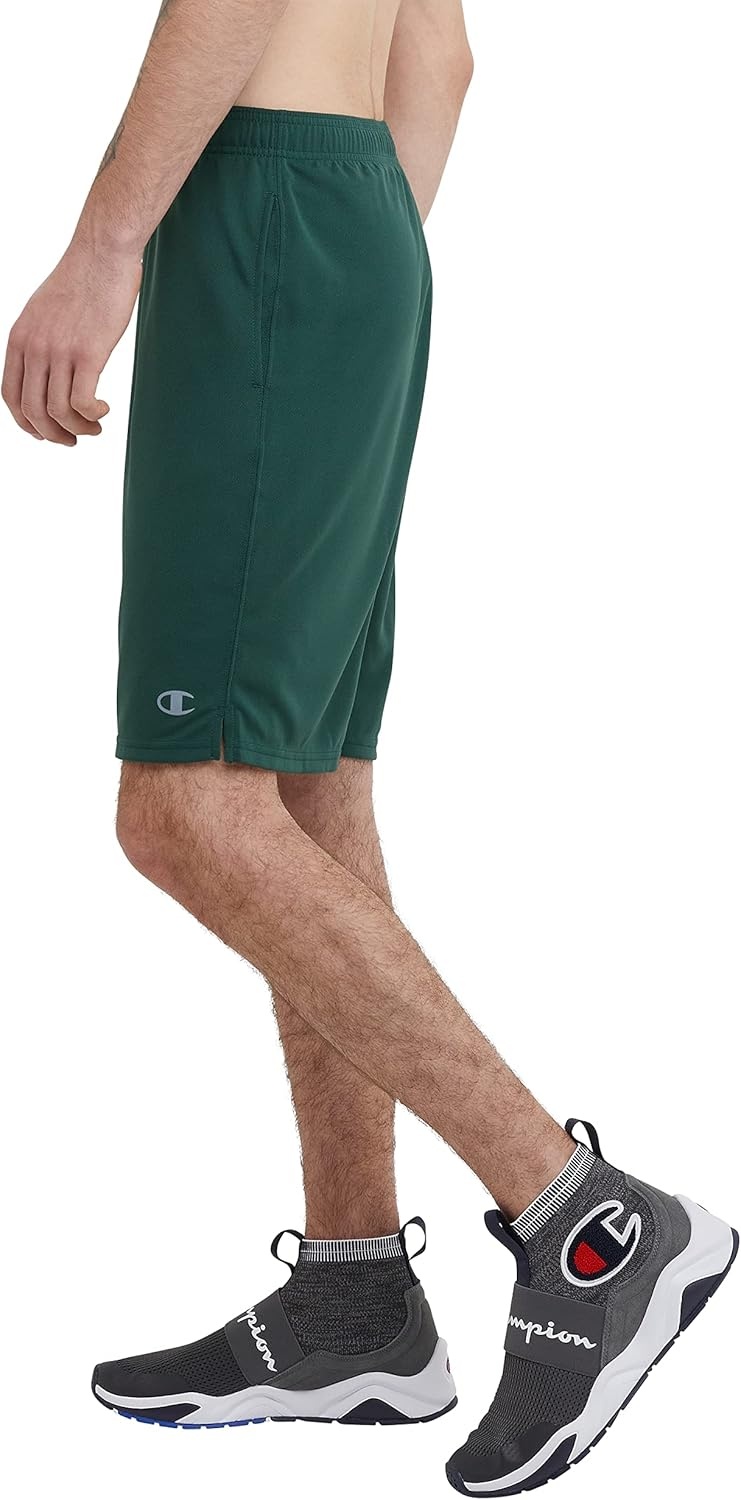 image:imageChampion Mens Sport Shorts Standard Fit 10 Inch Inseam Lightweight Fabric MoistureWickingDark Green