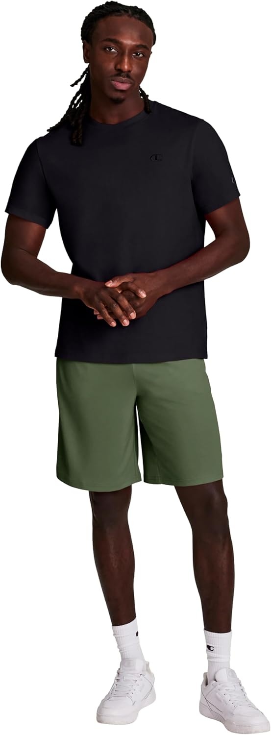 image:imageChampion Mens Sport Shorts Standard Fit 10 Inch Inseam Lightweight Fabric MoistureWickingGround Green