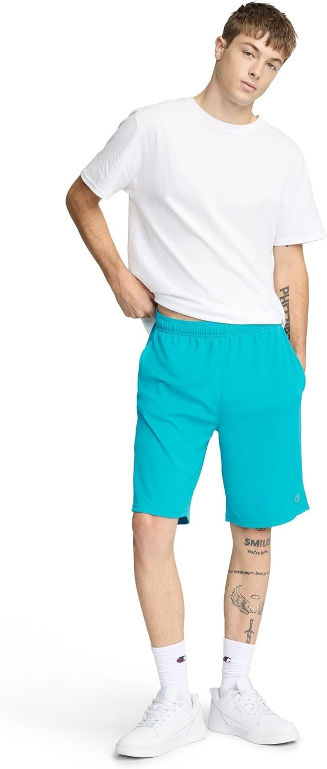 image:imageChampion Mens Sport Shorts Standard Fit 10 Inch Inseam Lightweight Fabric MoistureWickingInfinity Blue