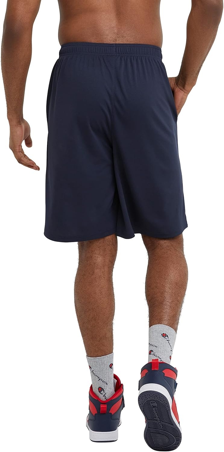 image:imageChampion Mens Sport Shorts Standard Fit 10 Inch Inseam Lightweight Fabric MoistureWickingNavy