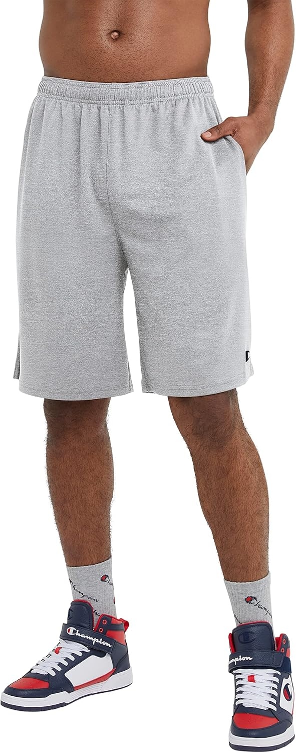 image:imageChampion Mens Sport Shorts Standard Fit 10 Inch Inseam Lightweight Fabric MoistureWickingNew Manhattan Mist Heather