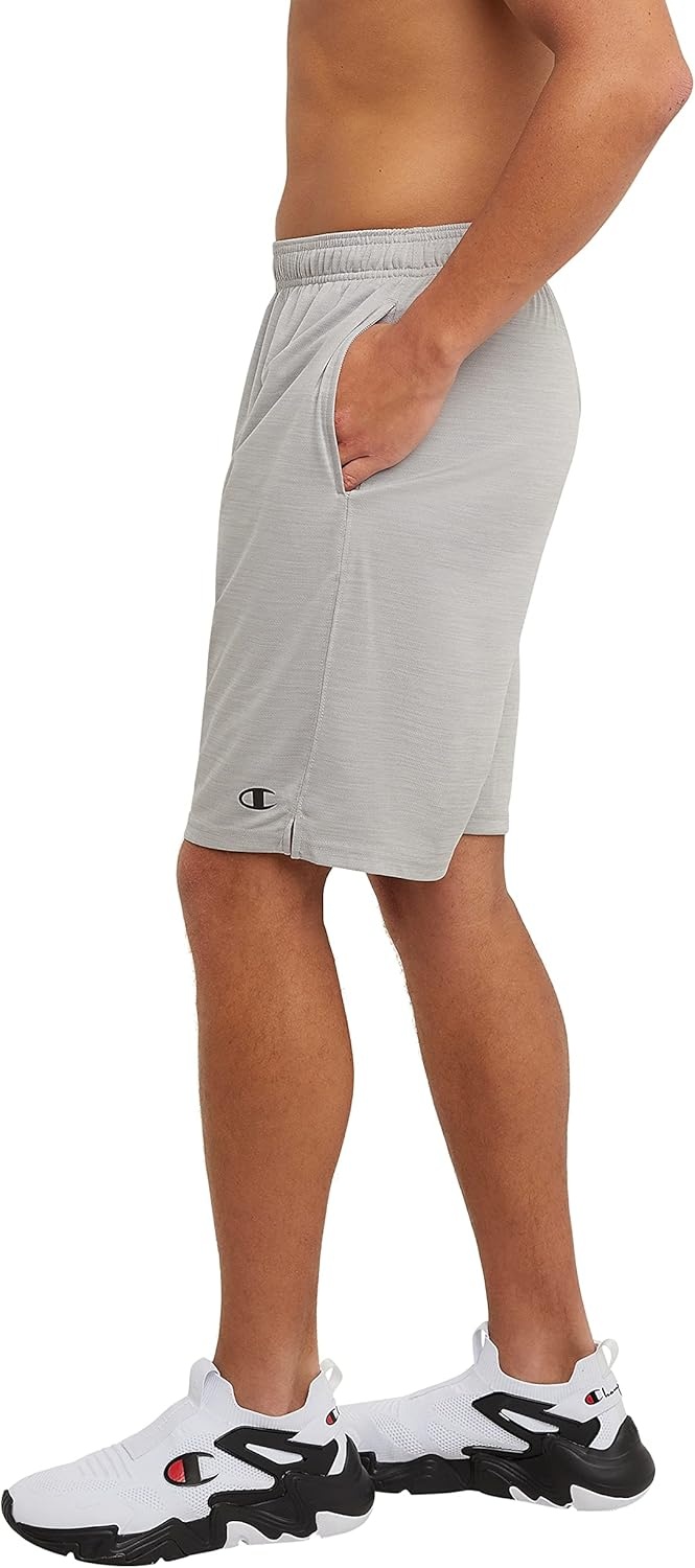 image:imageChampion Mens Sport Shorts Standard Fit 10 Inch Inseam Lightweight Fabric MoistureWickingNew Manhattan Mist Heather