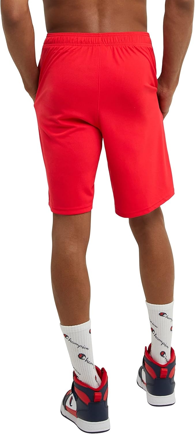 image:imageChampion Mens Sport Shorts Standard Fit 10 Inch Inseam Lightweight Fabric MoistureWickingScarlet