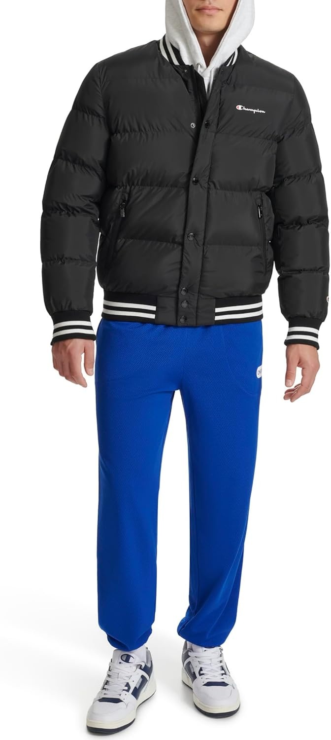 image:imageChampion Mens Varsity Bomber Puffer JacketBlack