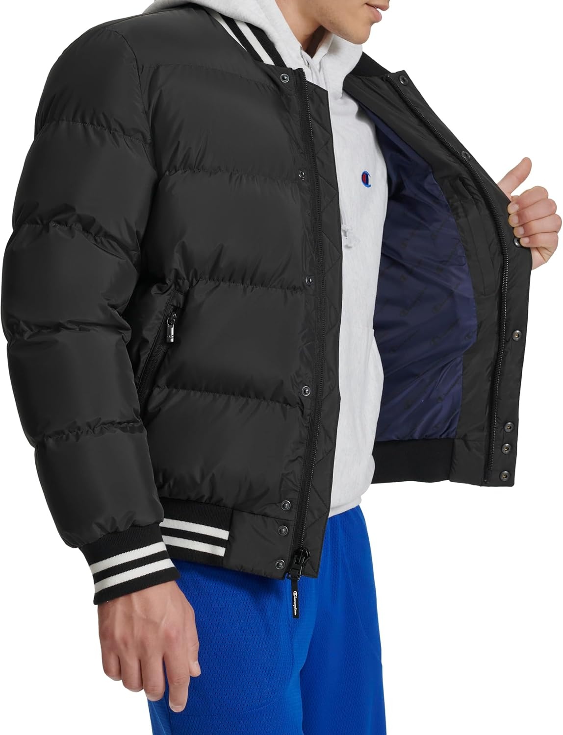 image:imageChampion Mens Varsity Bomber Puffer JacketBlack