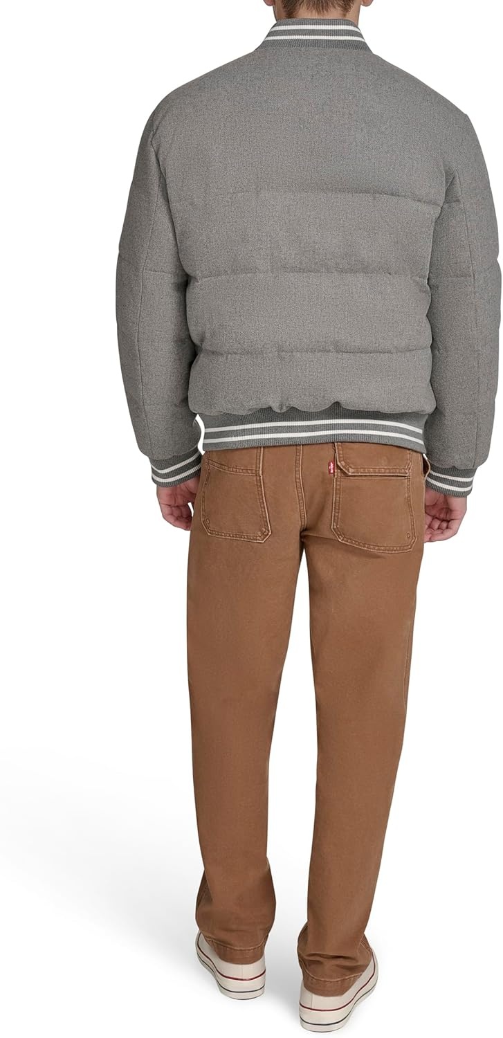 image:imageChampion Mens Varsity Bomber Puffer JacketHeather Grey Wool