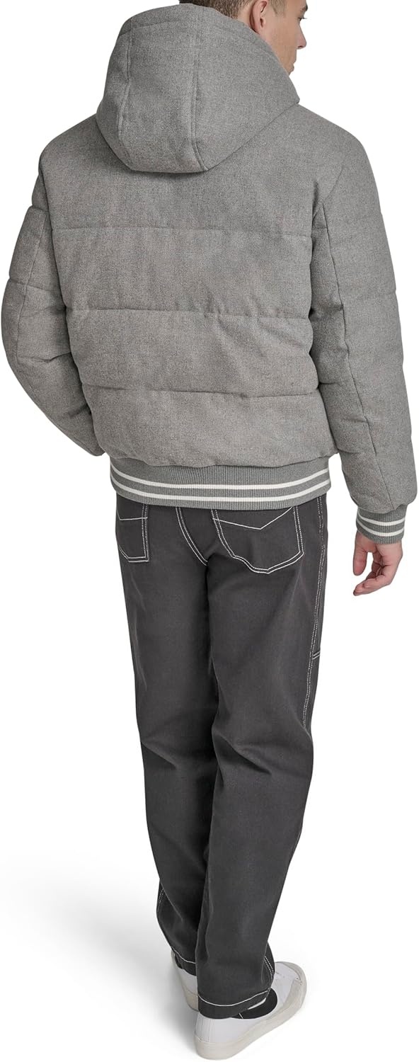 image:imageChampion Mens Varsity Bomber Puffer JacketHeather Grey Wool Hoody