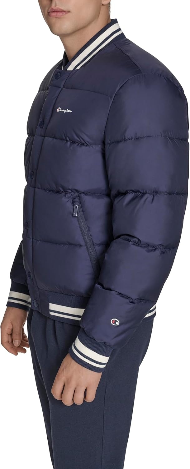 image:imageChampion Mens Varsity Bomber Puffer JacketPeacoat Tech