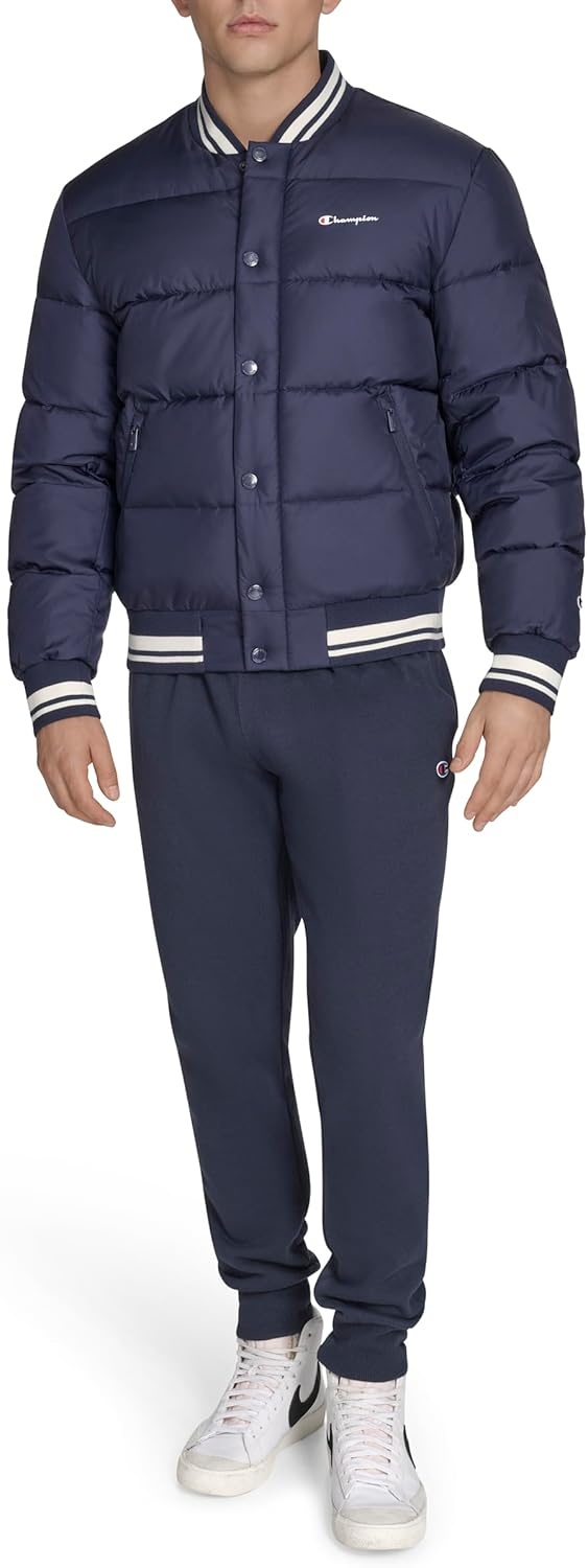 image:imageChampion Mens Varsity Bomber Puffer JacketPeacoat Tech