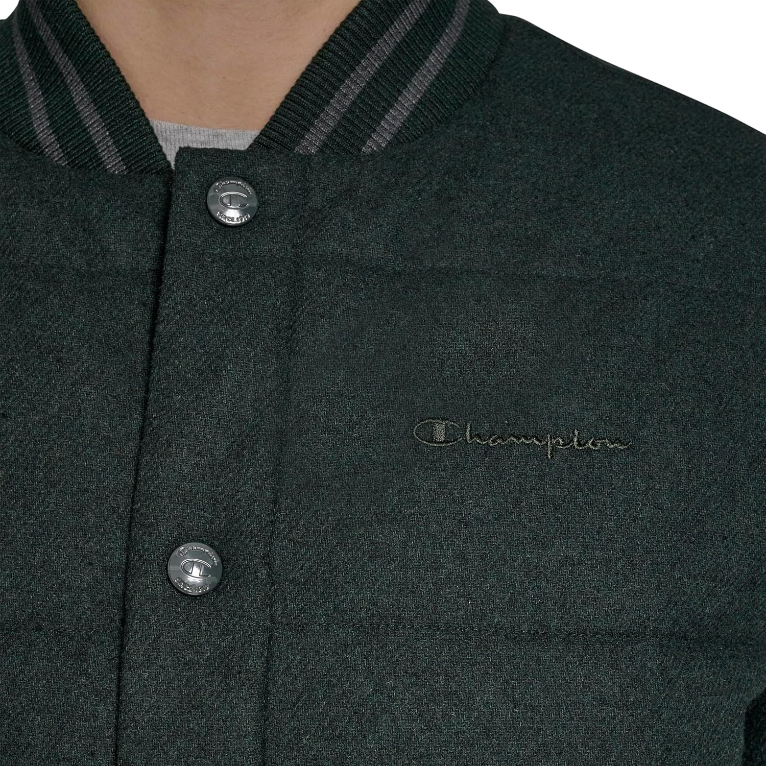 image:imageChampion Mens Varsity Bomber Puffer JacketPine Wool