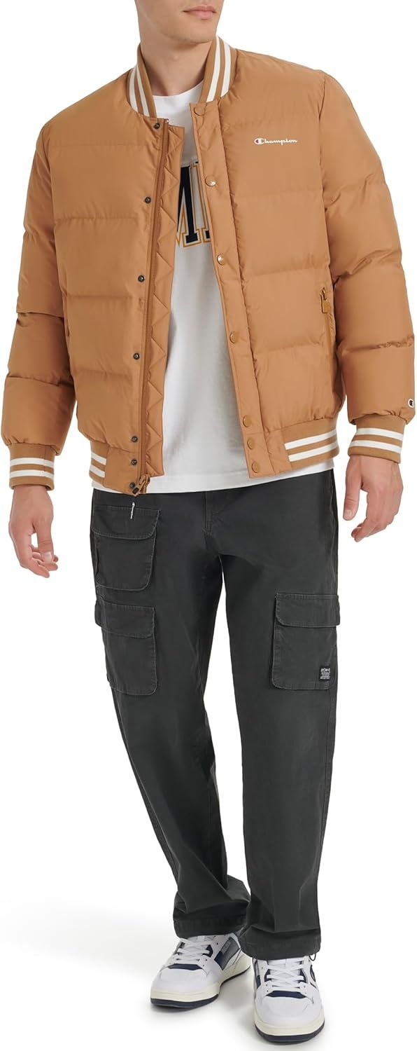image:imageChampion Mens Varsity Bomber Puffer JacketTobacco