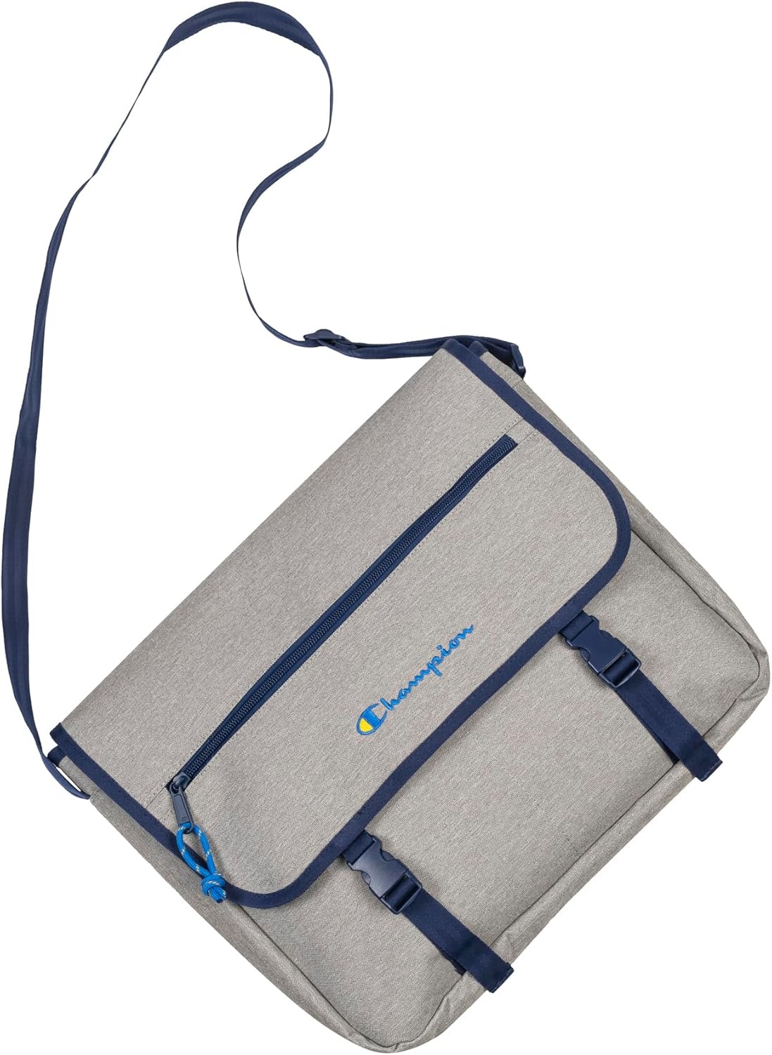 image:imageChampion Phase Messenger Bag With Padded Laptop Sleeve Adjustable Strap for Work Travel OfficeLight Heather GreyBlue Depths