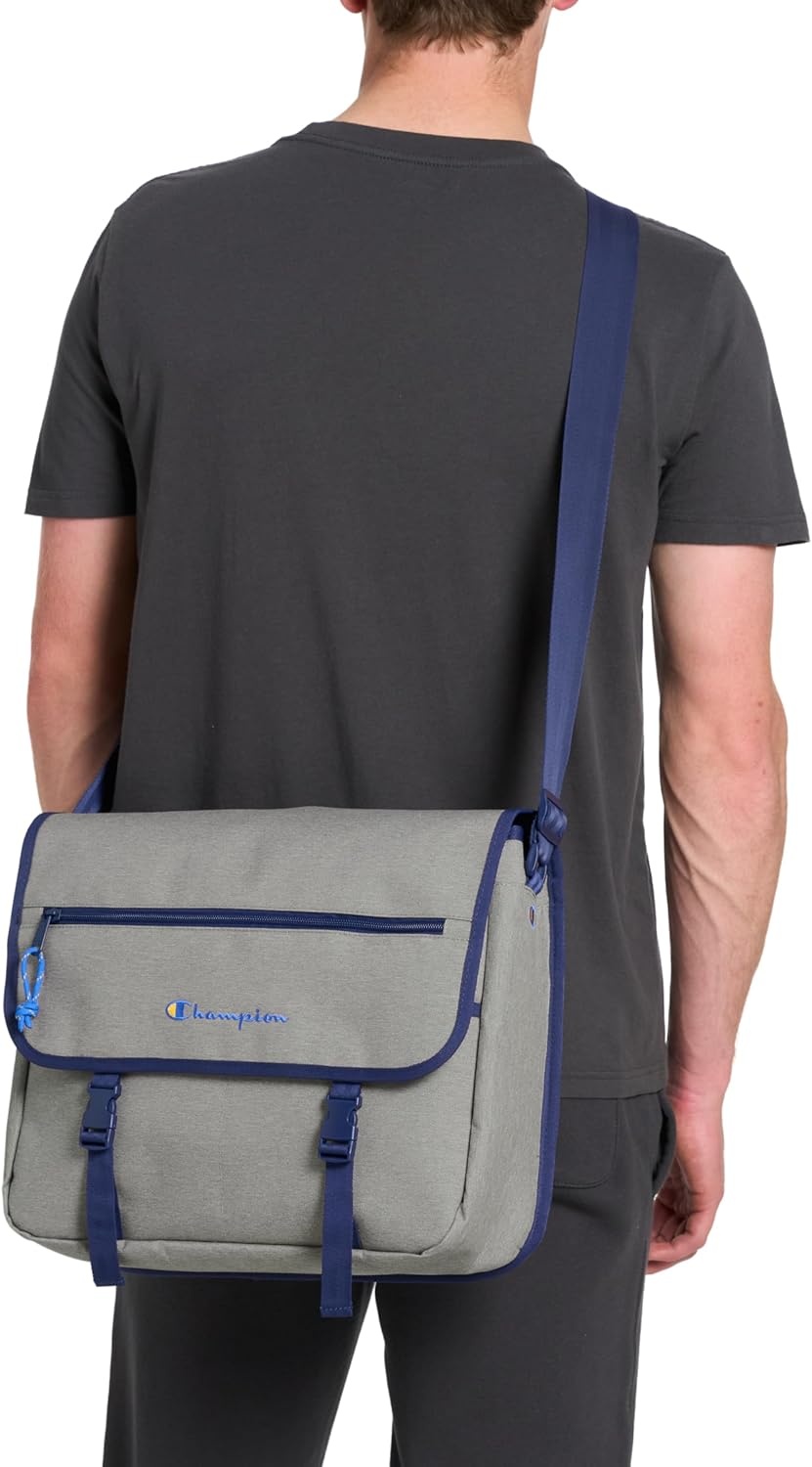 image:imageChampion Phase Messenger Bag With Padded Laptop Sleeve Adjustable Strap for Work Travel OfficeSail Away NavyMedium Ruby