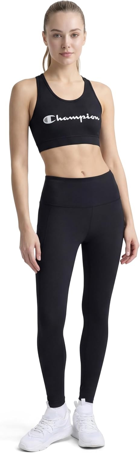 image:imageChampion Womens Champion Script Sports Bra Flexible FitBlack Script Logo
