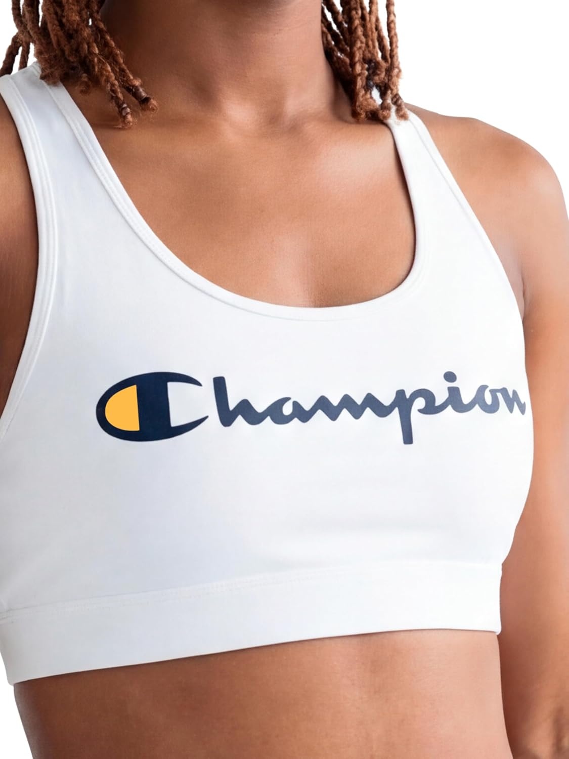 image:imageChampion Womens Champion Script Sports Bra Flexible FitBright White Script Logo