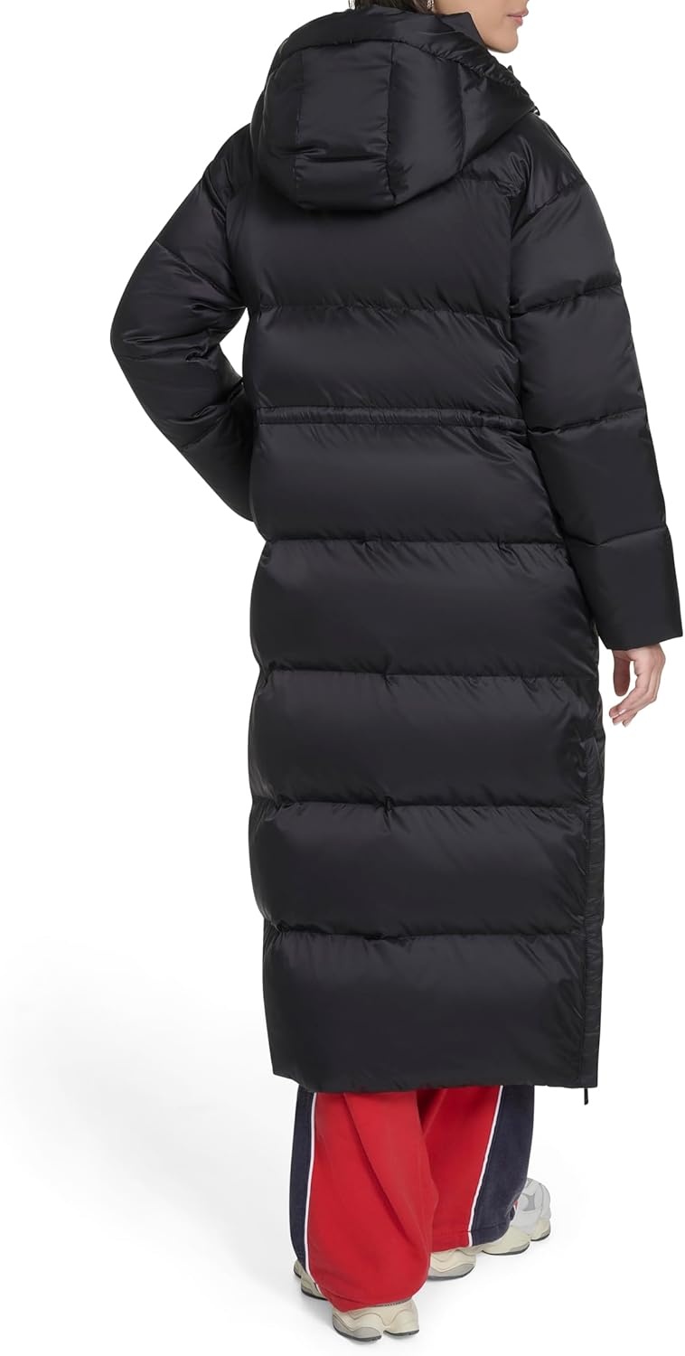 image:imageChampion Womens Cinch Waist Long Hooded PufferBlack