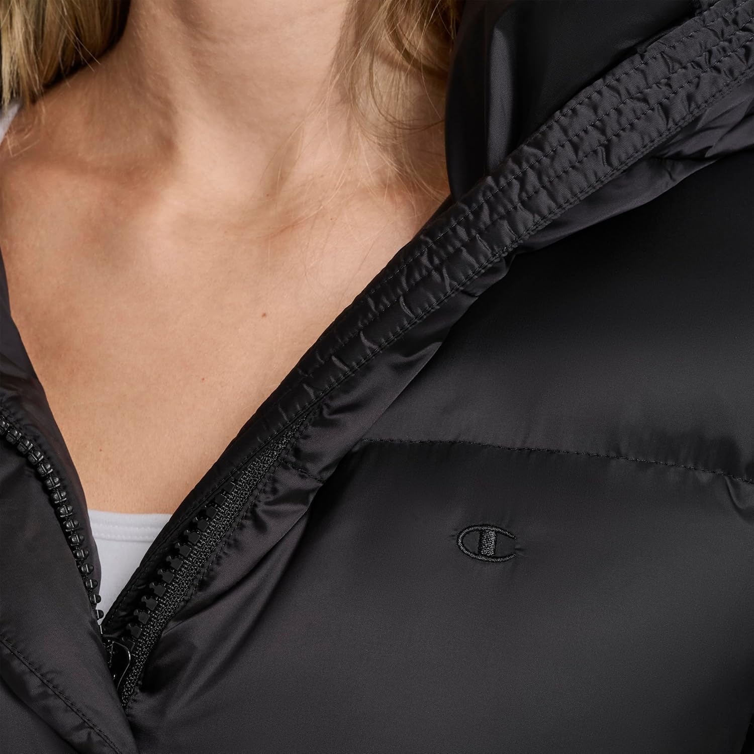 image:imageChampion Womens Cinch Waist Quilted Puffer JacketBlack