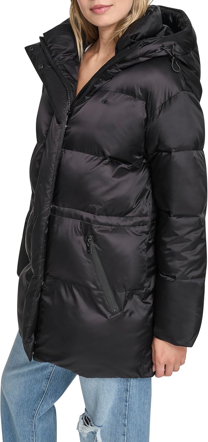 image:imageChampion Womens Cinch Waist Quilted Puffer JacketBlack