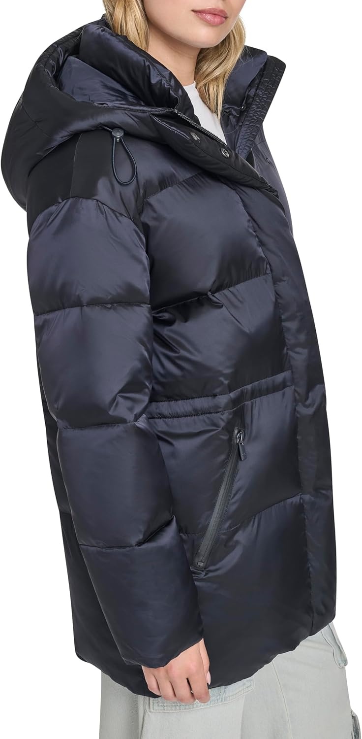 image:imageChampion Womens Cinch Waist Quilted Puffer JacketNavy