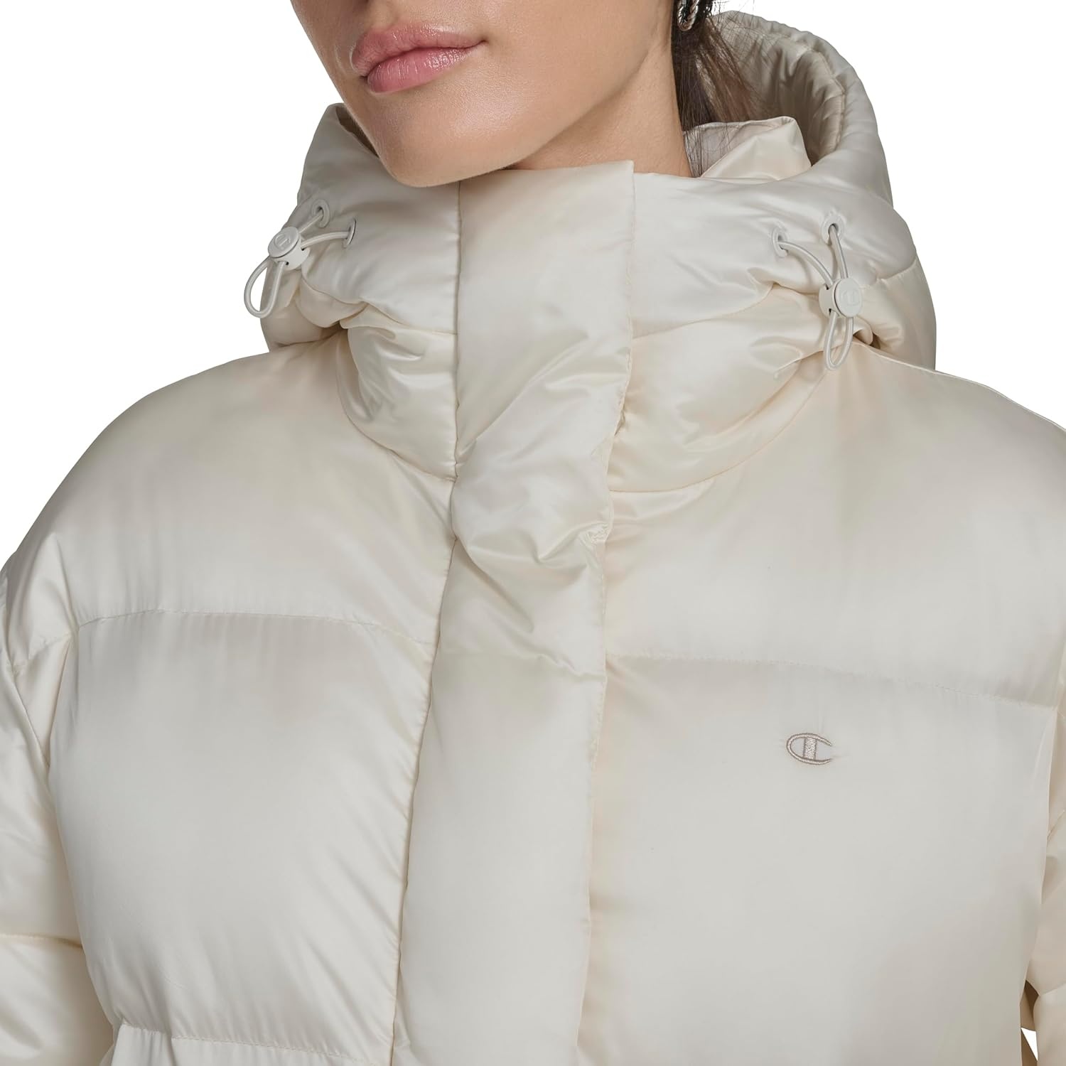 image:imageChampion Womens Cinch Waist Quilted Puffer JacketWhite