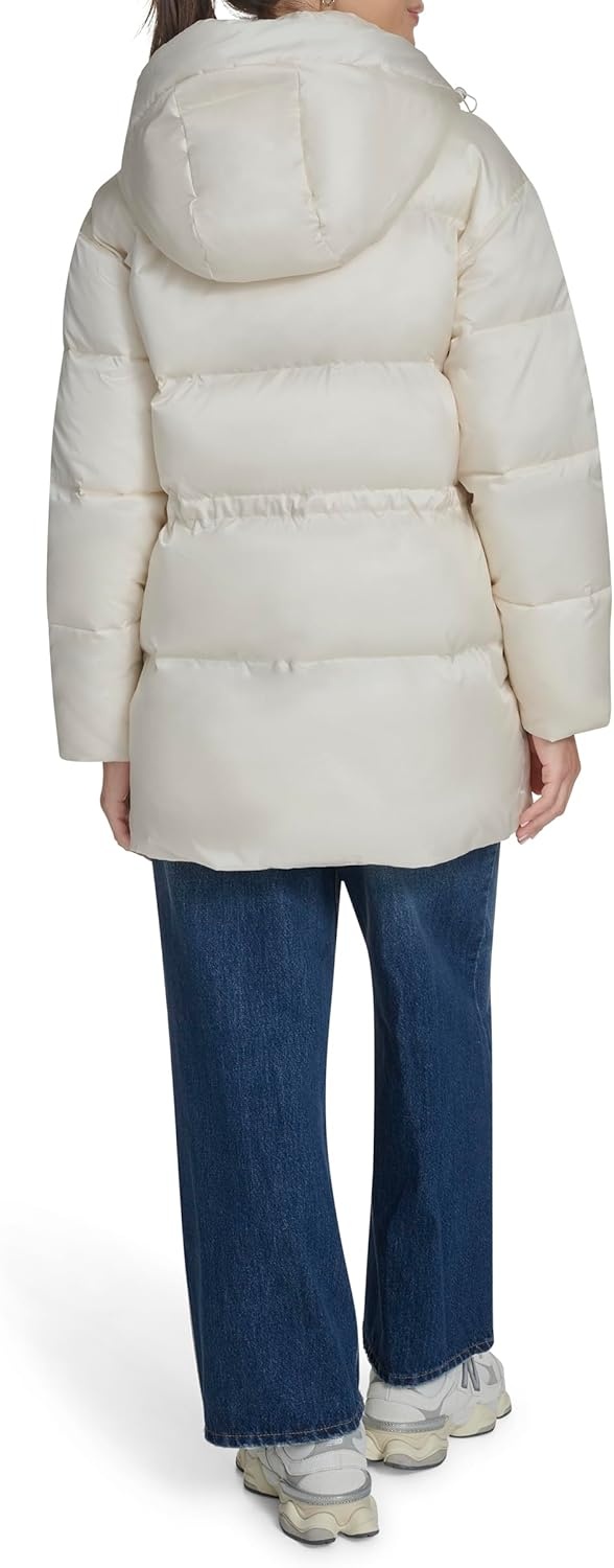image:imageChampion Womens Cinch Waist Quilted Puffer JacketWhite