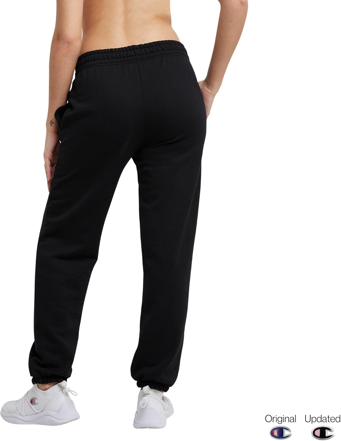 image:imageChampion Womens CinchedBottom Fleece Sweatpants Oversized Fit MidweightBlack