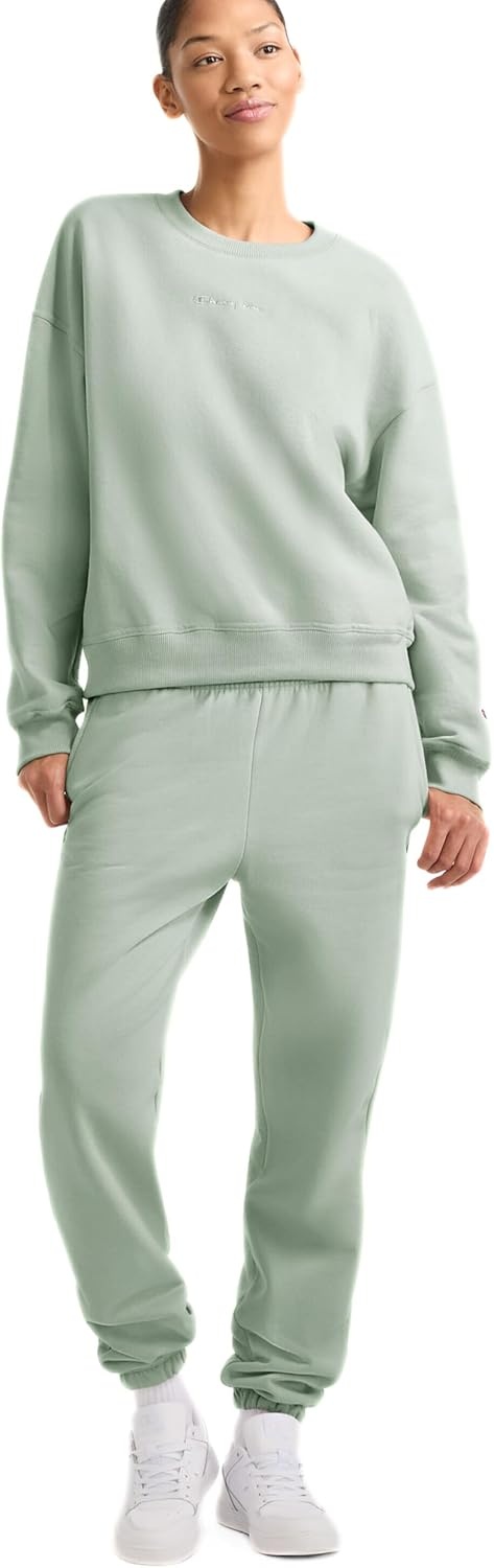 image:imageChampion Womens CinchedBottom Fleece Sweatpants Oversized Fit MidweightClever Sage