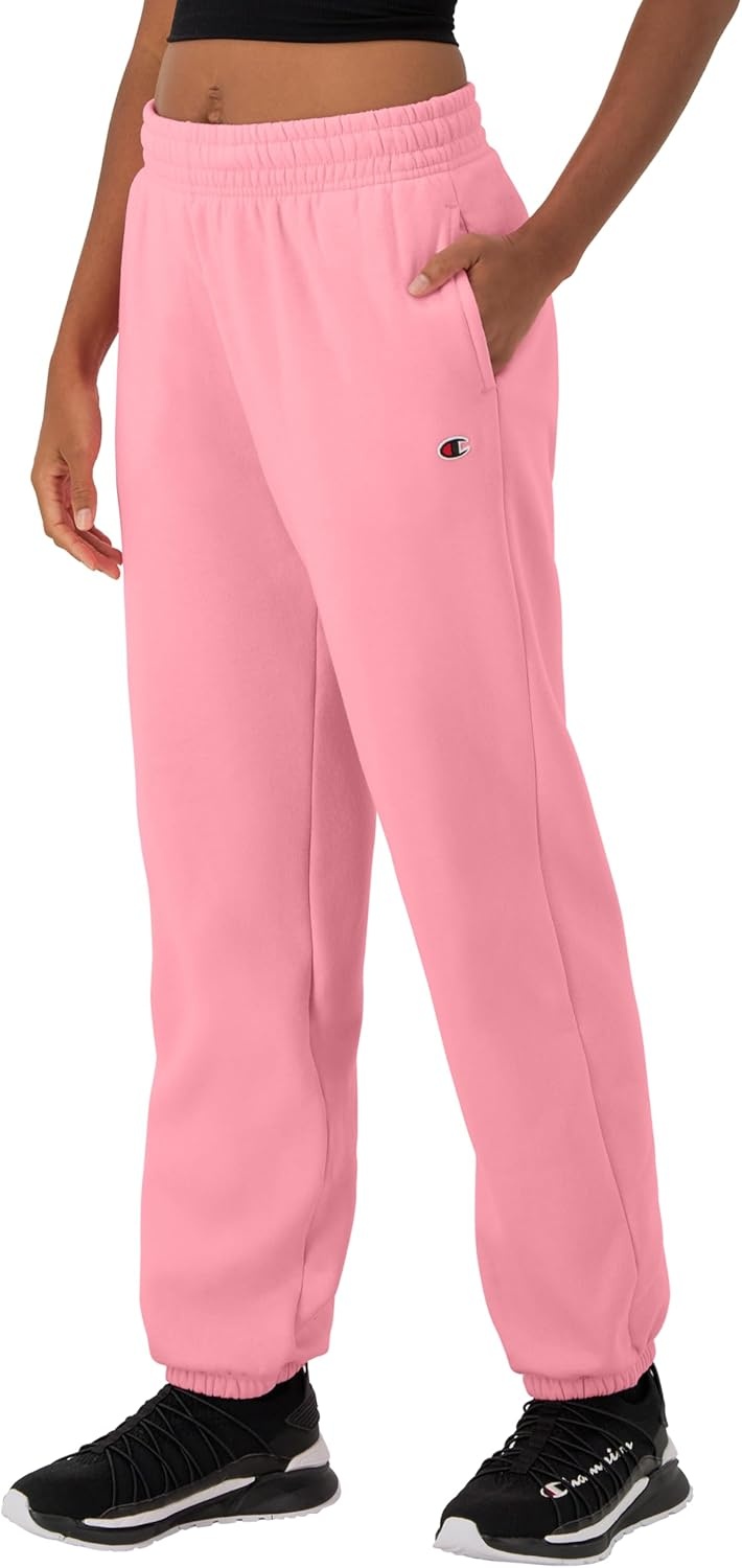 image:imageChampion Womens CinchedBottom Fleece Sweatpants Oversized Fit MidweightMarzipan Pink